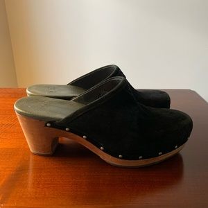 UGG Black Suede Clogs